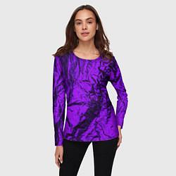 Лонгслив женский Фиолетовая фольга, цвет: 3D-принт — фото 2