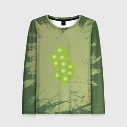Лонгслив женский Поп ит доллар хаки, цвет: 3D-принт