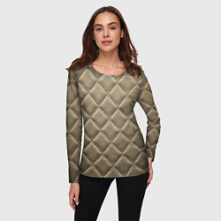 Лонгслив женский Стёганая кожа - fashion texture, цвет: 3D-принт — фото 2