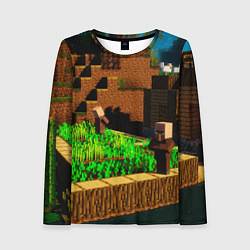 Лонгслив женский Minecraft ферма, цвет: 3D-принт