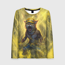 Лонгслив женский Наэлектризованный кот, цвет: 3D-принт