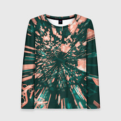 Женский лонгслив Абстрактные полупрозрачные летящие блоки