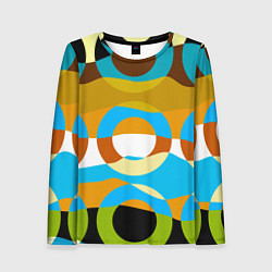 Лонгслив женский Разноцветный абстрактный волнообразный паттерн с к, цвет: 3D-принт