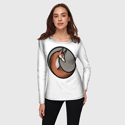 Лонгслив женский Стилизованная лиса арт, цвет: 3D-принт — фото 2