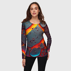 Лонгслив женский Мультяшная лава, цвет: 3D-принт — фото 2