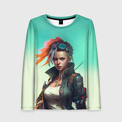 Женский лонгслив Girl art Cyberpunk