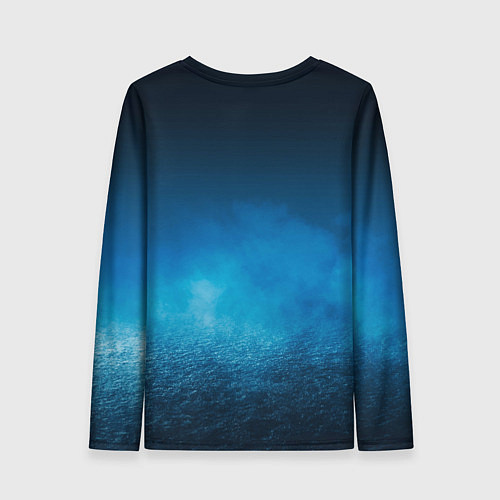Женский лонгслив Уэнсдэй синий фон / 3D-принт – фото 2