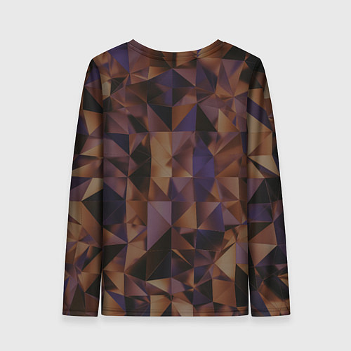 Женский лонгслив Стеклянная тёмная геометрическая текстура / 3D-принт – фото 2