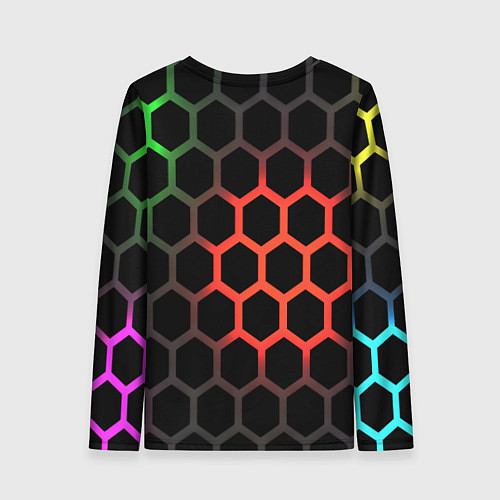 Женский лонгслив Gradient hexagon genshin / 3D-принт – фото 2