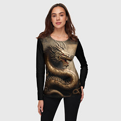 Лонгслив женский Китайский дракон с открытой пастью, цвет: 3D-принт — фото 2