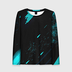 Лонгслив женский Abstraction Line blue, цвет: 3D-принт