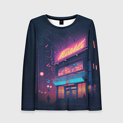 Женский лонгслив Неоновые улицы