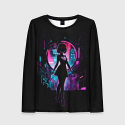 Женский лонгслив Silhouette of a cute anime girl