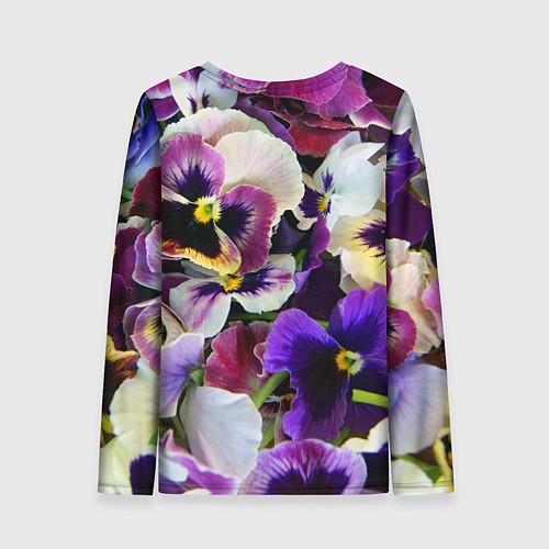 Женский лонгслив Красивые анютины глазки / 3D-принт – фото 2