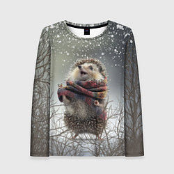 Женский лонгслив Радостный ежик