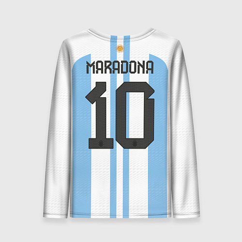Женский лонгслив Марадона форма сборной Аргентины / 3D-принт – фото 2
