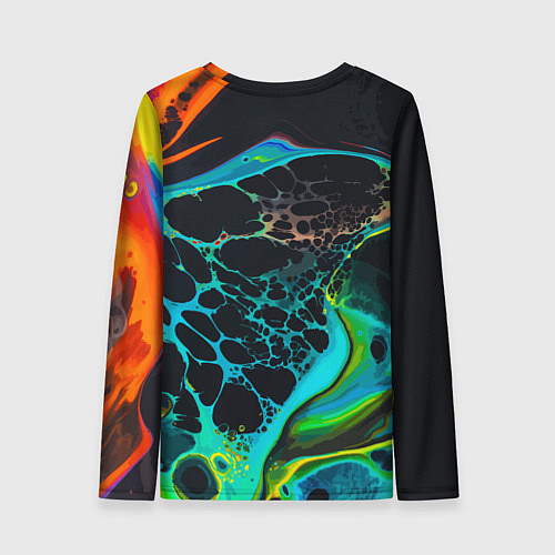 Женский лонгслив Модный чёрный кот - нейросеть - мода / 3D-принт – фото 2