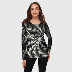 Лонгслив женский Abstract fractal grey, цвет: 3D-принт — фото 2