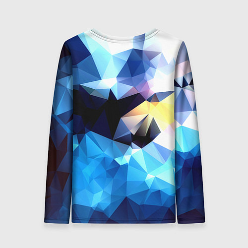 Женский лонгслив Polygon blue abstract collection / 3D-принт – фото 2