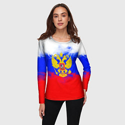 Лонгслив женский Russia флаг герб, цвет: 3D-принт — фото 2