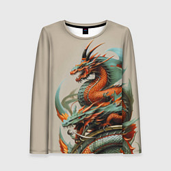 Лонгслив женский Japan dragon - irezumi, цвет: 3D-принт