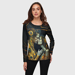 Лонгслив женский Gustav Klimt Cyberpunk, цвет: 3D-принт — фото 2