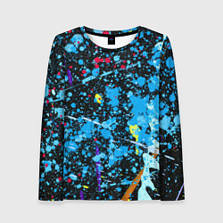Лонгслив женский Брызги краски на холсте, цвет: 3D-принт