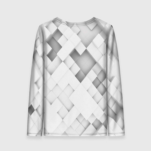 Женский лонгслив Серые кубы на белом / 3D-принт – фото 2