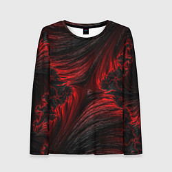Лонгслив женский Red vortex pattern, цвет: 3D-принт