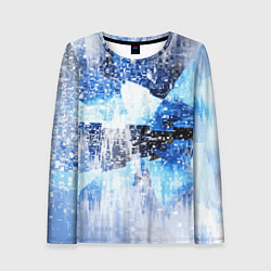 Женский лонгслив Ледяной и пиксельный паттерн