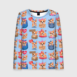 Лонгслив женский Забавные щенки, цвет: 3D-принт