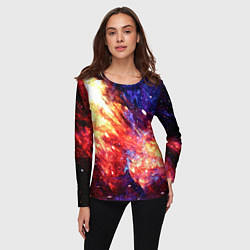 Лонгслив женский Космическое сияние ночь, цвет: 3D-принт — фото 2