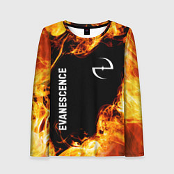 Лонгслив женский Evanescence и пылающий огонь, цвет: 3D-принт
