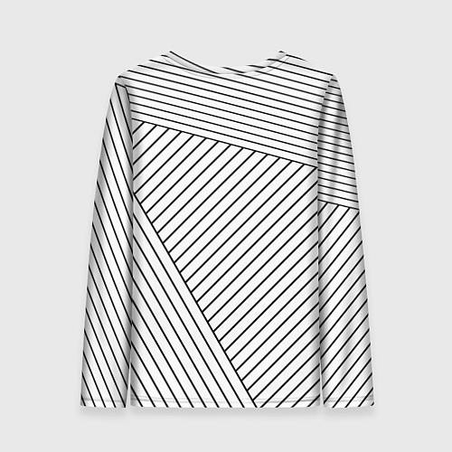 Женский лонгслив Символ No Mans Sky на светлом фоне с полосами / 3D-принт – фото 2