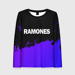 Женский лонгслив Ramones purple grunge