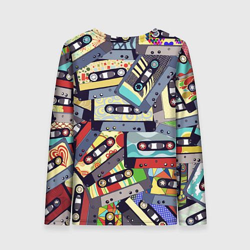 Женский лонгслив Касеты 80-е / 3D-принт – фото 2