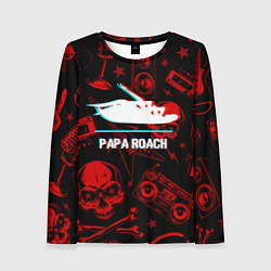 Женский лонгслив Papa Roach rock glitch