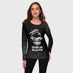 Лонгслив женский Goblin Slayer с потертостями на темном фоне, цвет: 3D-принт — фото 2