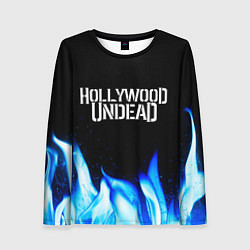 Лонгслив женский Hollywood Undead blue fire, цвет: 3D-принт