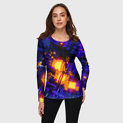 Лонгслив женский Фиолетовая и оранжевая схема, цвет: 3D-принт — фото 2