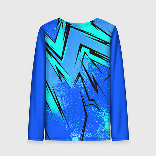Женский лонгслив Sport uniform - синие брызки / 3D-принт – фото 2
