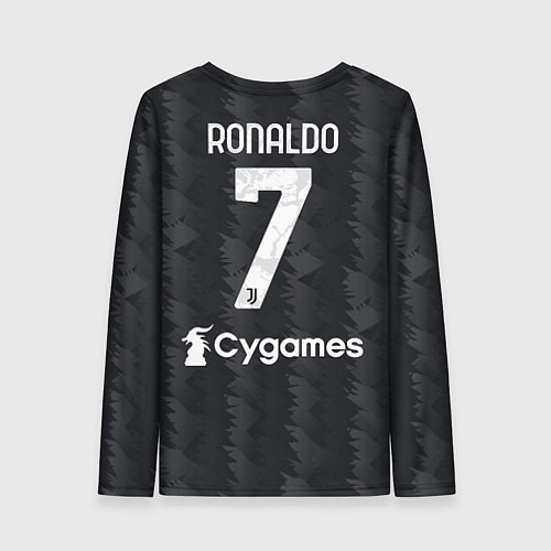 Женский лонгслив Криштиану Роналду Ювентус форма 2223 гостевая / 3D-принт – фото 2