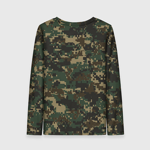 Женский лонгслив Зелено - коричневый камуфляж / 3D-принт – фото 2