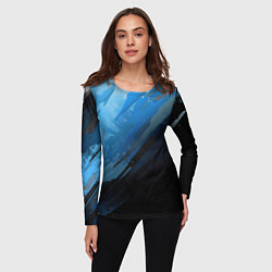 Лонгслив женский Black blue style, цвет: 3D-принт — фото 2