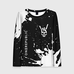 Лонгслив женский OneRepublic и рок символ на темном фоне, цвет: 3D-принт