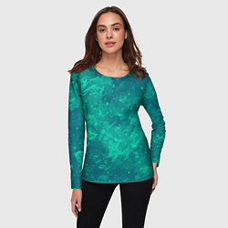 Лонгслив женский Художественный зелёный, цвет: 3D-принт — фото 2