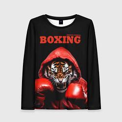 Лонгслив женский Boxing tiger, цвет: 3D-принт
