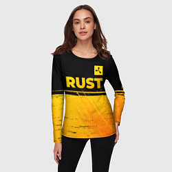 Лонгслив женский Rust - gold gradient: символ сверху, цвет: 3D-принт — фото 2