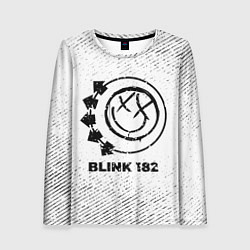 Женский лонгслив Blink 182 с потертостями на светлом фоне