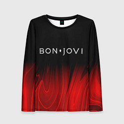 Лонгслив женский Bon Jovi red plasma, цвет: 3D-принт